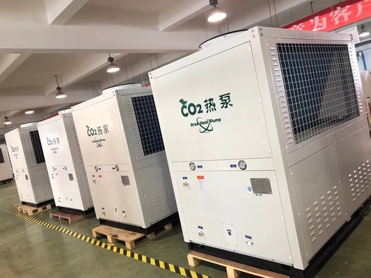 CO2 R744 منبع هوا منبع آب پمپ حرارتی 37kw تجاری برای آب گرم