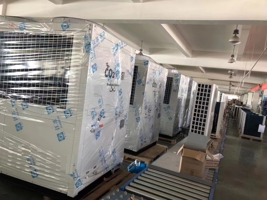 CO2 R744 منبع هوا منبع آب پمپ حرارتی 37kw تجاری برای آب گرم
